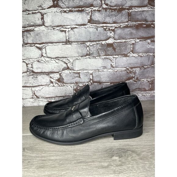 Isa Tapia Ayrton Black Leather Penny Loafers Dress Shoes Men’s Sz 45EU/12.5M US - Picture 1 of 16